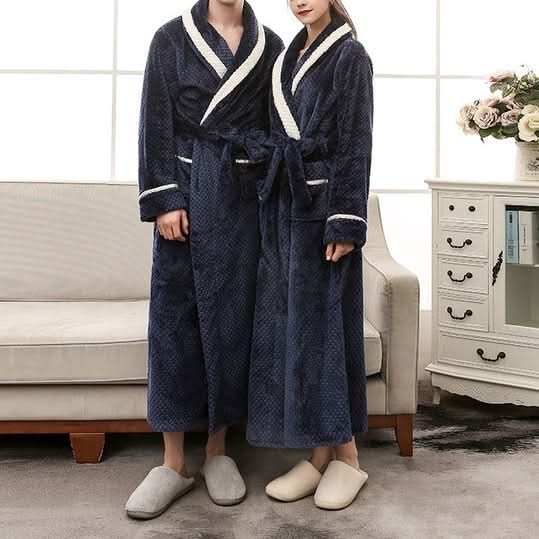 Couple Models Thick Warm Long Paragraph Large Size Terry Cloth Bathrobe