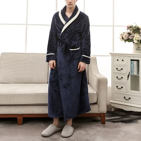 Couple Models Thick Warm Long Paragraph Large Size Terry Cloth Bathrobe