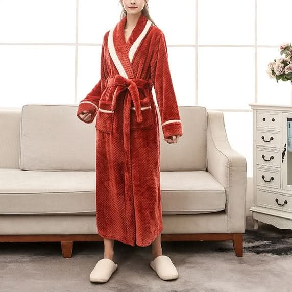 Couple Models Thick Warm Long Paragraph Large Size Terry Cloth Bathrobe