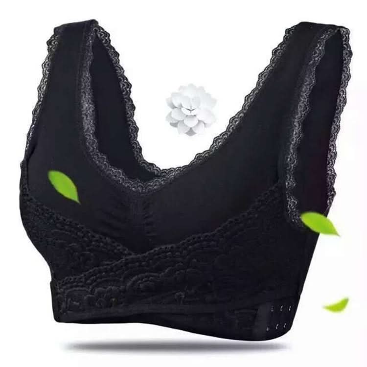 Front Cross Side Buckle Wireless Lace Bra Breathable Sport For Women