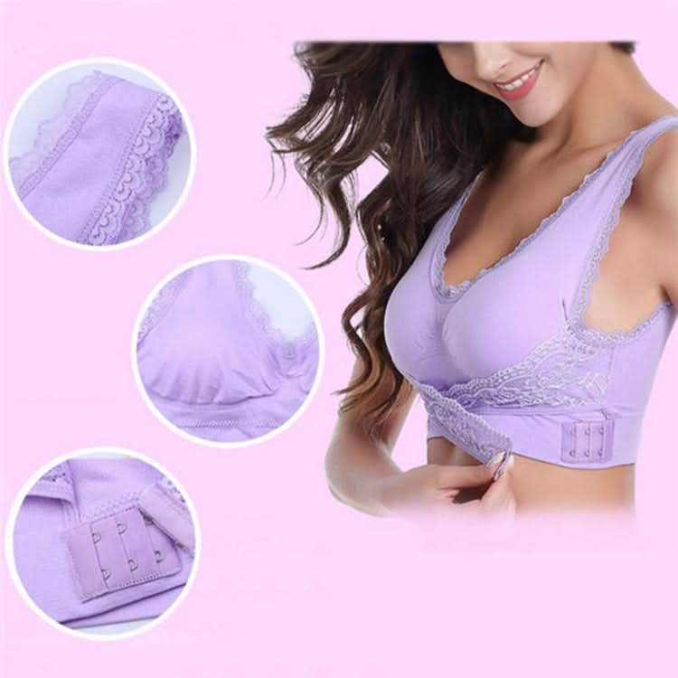 Front Cross Side Buckle Wireless Lace Bra Breathable Sport For Women Reluova