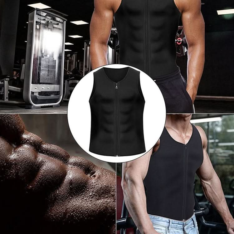 Men Zipper Vest Abdomen Corset Fitness Clothing Reluova