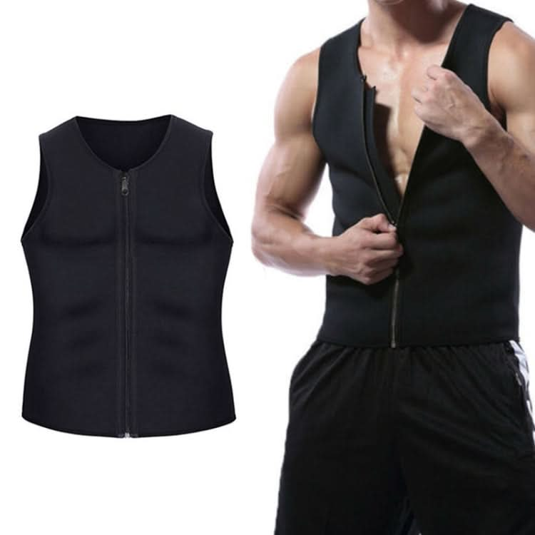 Men Zipper Vest Abdomen Corset Fitness Clothing Reluova