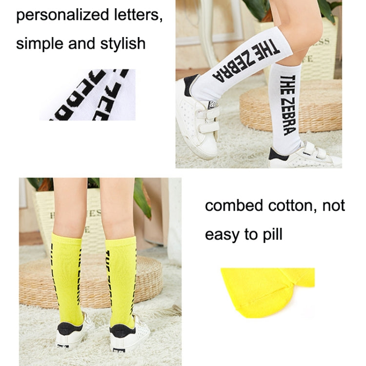 3pairs Spring And Autumn Student Children Skin-Friendly Alphabet BEST Long Cotton Socks-Reluova