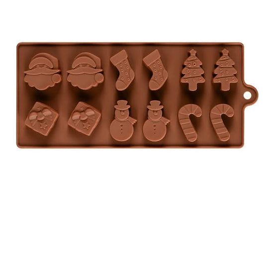 Silicone Christmas Chocolate Baking Tools Non-stick Jelly Candy 3D DIY Decoration Mold - Reluova