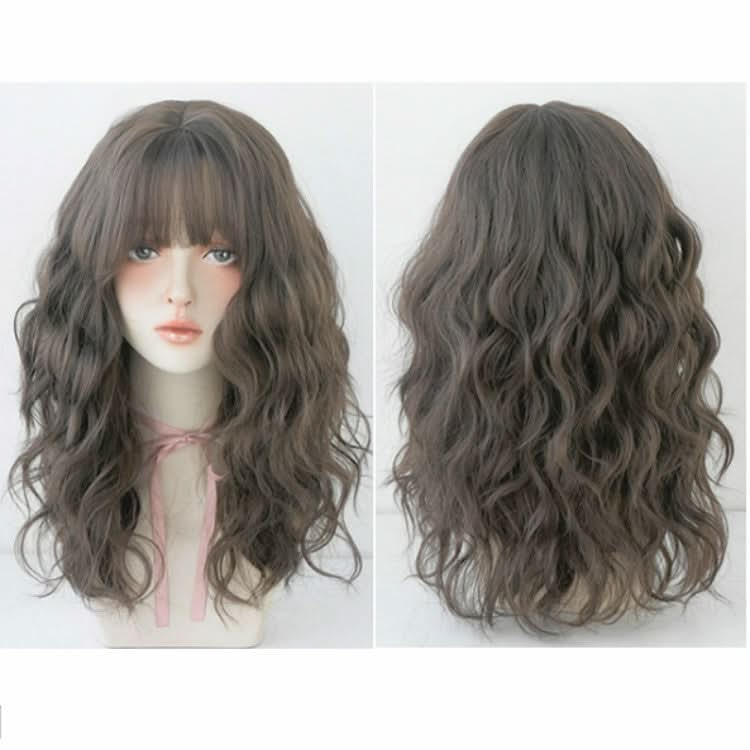 Women's Wool Long Hair With Bangs Natural Fluffy Wig