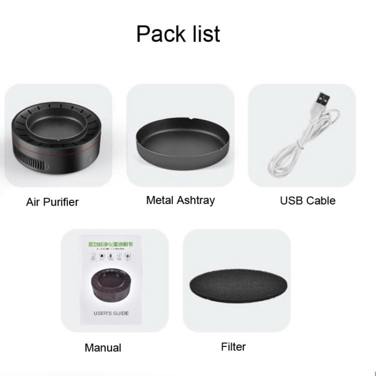 Multifunctional Ashtray Negative Ion Intelligent Air Purifier PM2.5 Home Car Smart Air Freshener Air Cleaner Reluova