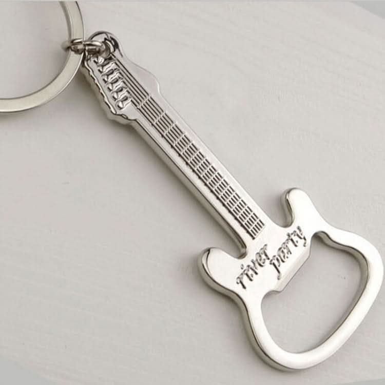 2 PCS Zinc Alloy Beer Guitar Bottle Opener Keychain Keyring Key Chain-Reluova