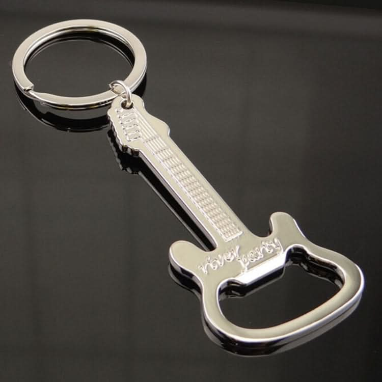 2 PCS Zinc Alloy Beer Guitar Bottle Opener Keychain Keyring Key Chain-Reluova