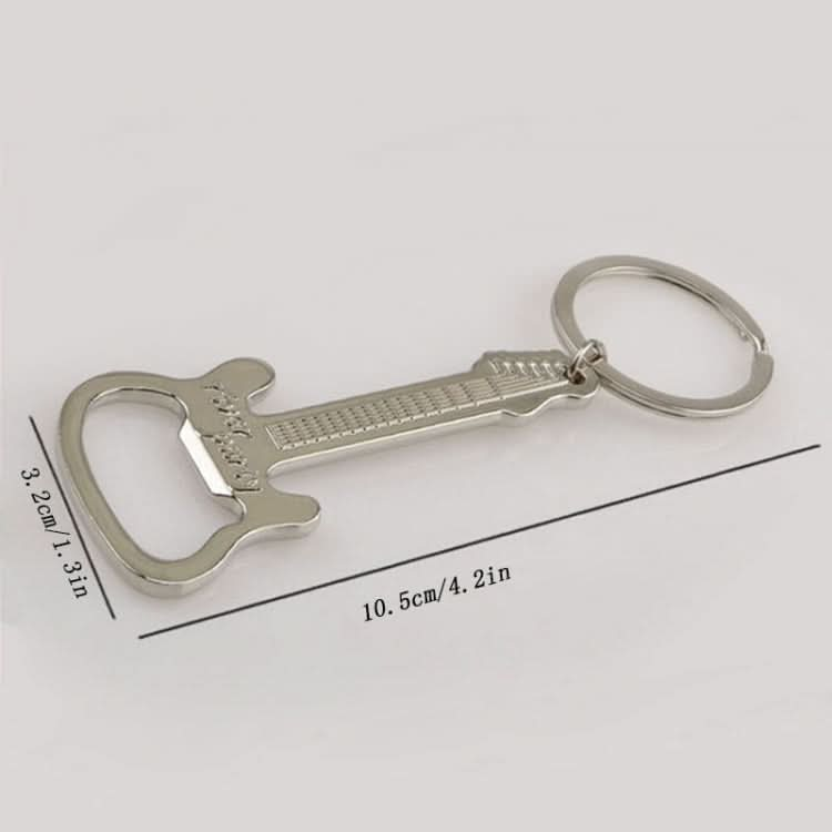 2 PCS Zinc Alloy Beer Guitar Bottle Opener Keychain Keyring Key Chain-Reluova