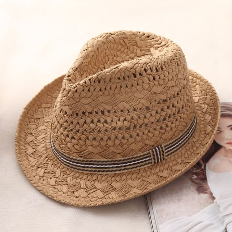 British Style Summer Straw Weaving Panama Beach Sun Hat Reluova