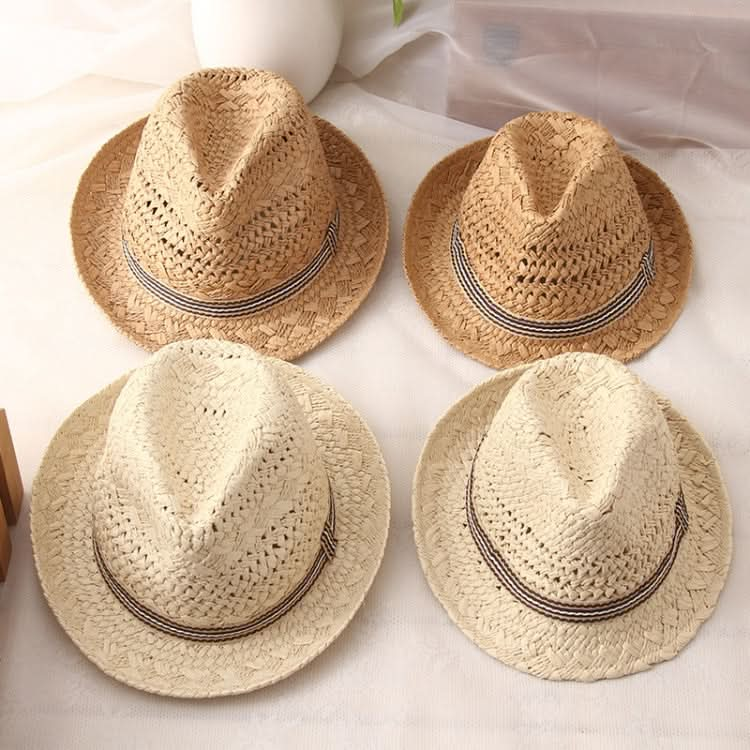 British Style Summer Straw Weaving Panama Beach Sun Hat Reluova