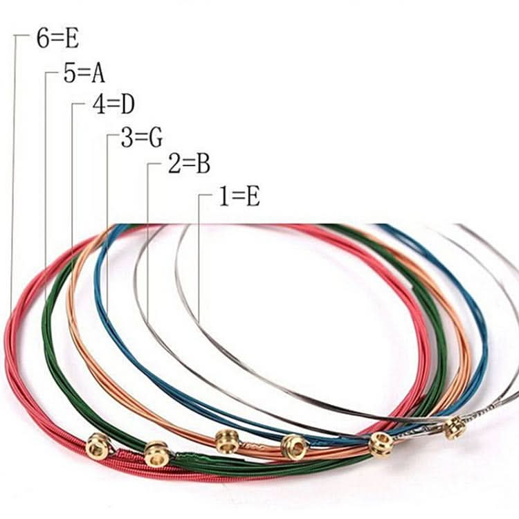 6 in 1 Multicolor E-A Guitar Strings Reluova