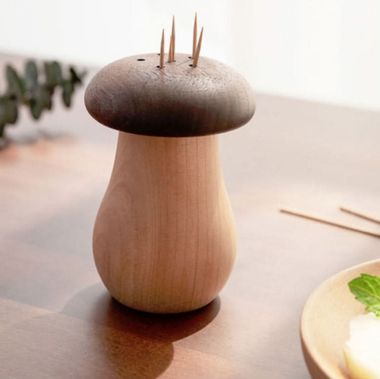 Kitchen Hotel Mushroom Shaped Wood Toothpick Box - Reluova