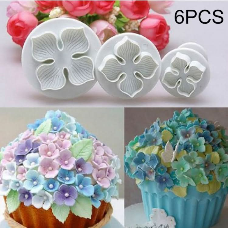 2 Set Silicone Hydrangea Fondant Cake Decorating Flower Blossom Mold-Reluova