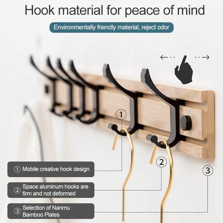 Fashion Wooden Free Punching Hook Coat Rack Hanger Hook for Bedroom Living Room or Wardrobe Reluova