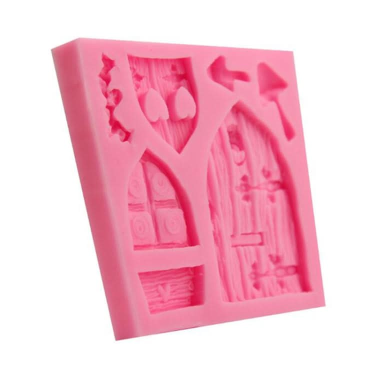 2 PCS Cartoon House Wooden Window Shape Silicone Candy Mold Fairy Tale Cake Decorating Tool-Reluova