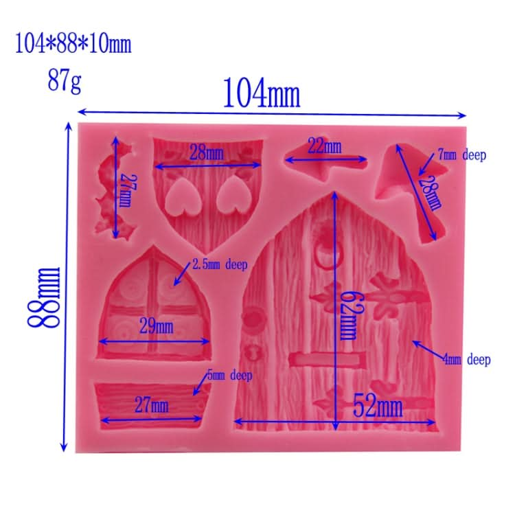 2 PCS Cartoon House Wooden Window Shape Silicone Candy Mold Fairy Tale Cake Decorating Tool-Reluova