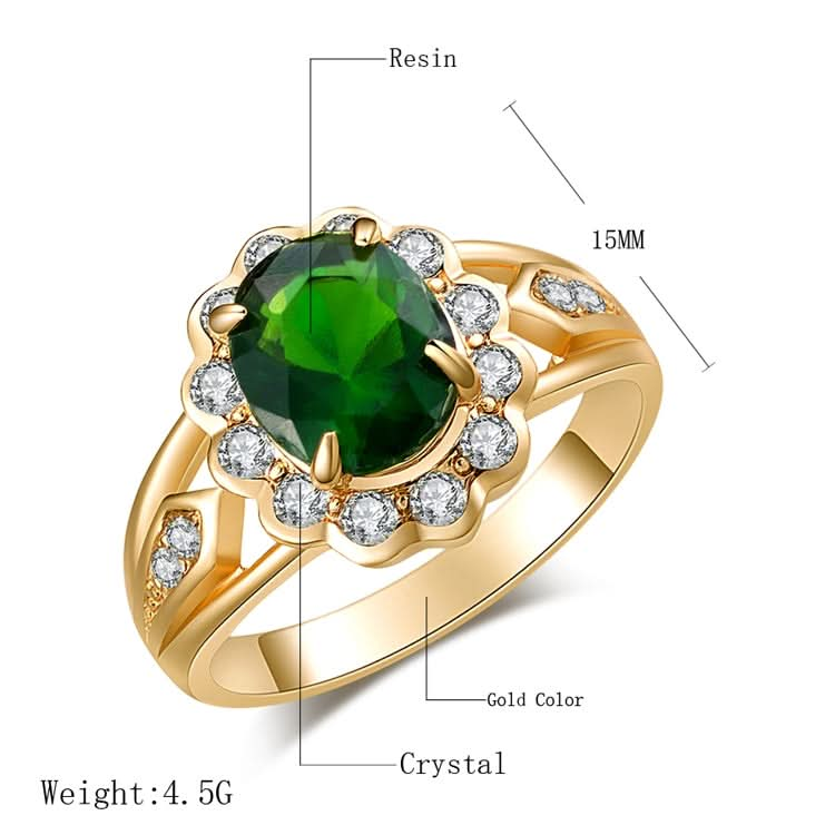 Fashion Vintage Oval Green Gem Diamond Ring Reluova