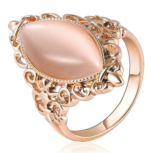 Women Vintage Ethnic Style Waterdrops Opal Oval Ring