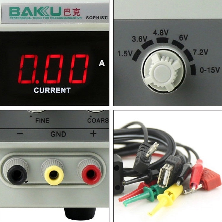 BAKU BK-1502DD DC Regulated Power Supply DC Ammeter Laptop Mobile Phone Repair Digital Display