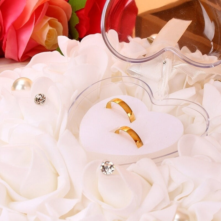 Heart-shaped Ring Box can Hang Simulation Foam Rose Ring Pillow Wedding Supplies My Store