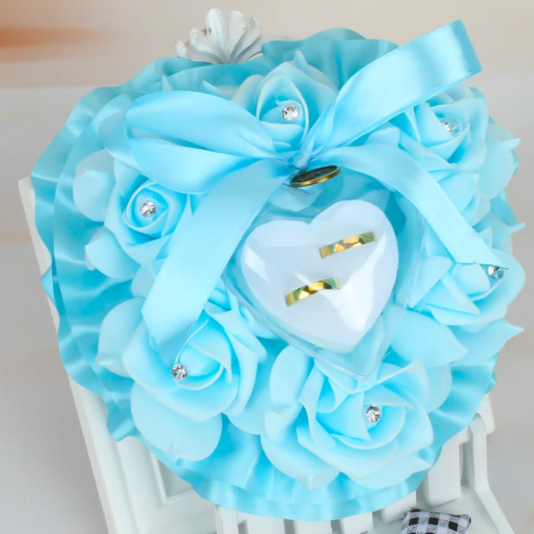 Heart-shaped Ring Box can Hang Simulation Foam Rose Ring Pillow Wedding Supplies My Store