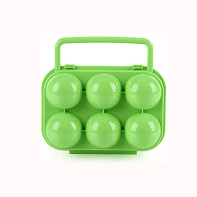 Portable Handle 6 Eggs Plastic Container Egg Storage Box Case