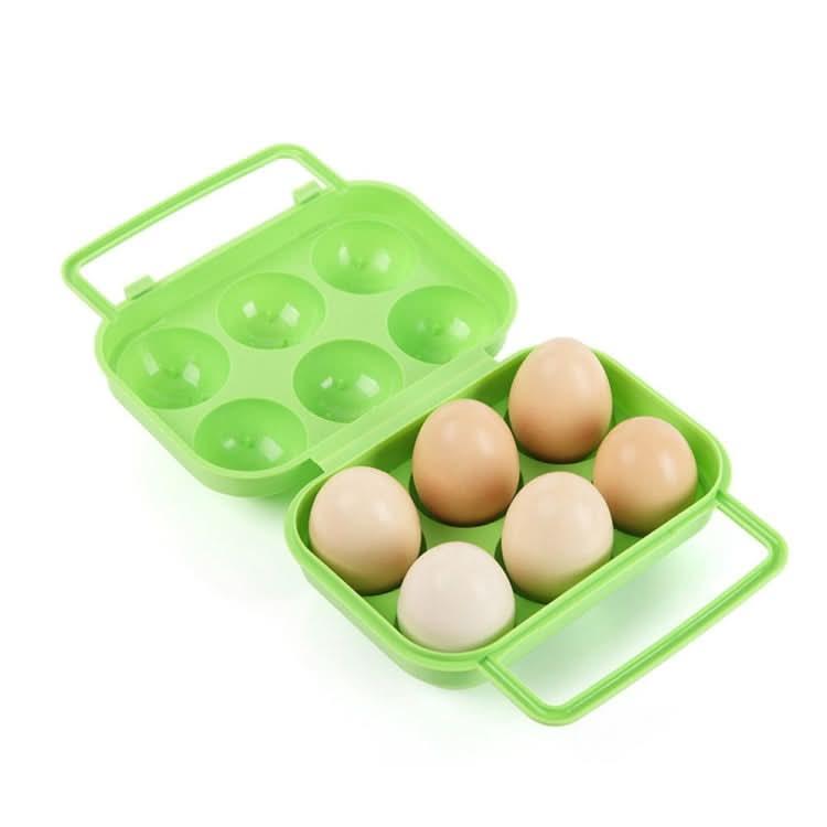 Portable Handle 6 Eggs Plastic Container Egg Storage Box Case Reluova