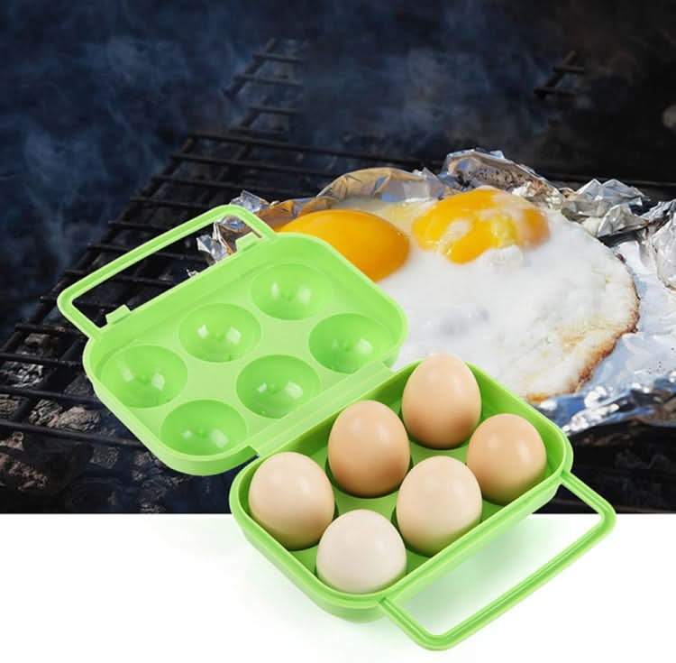 Portable Handle 6 Eggs Plastic Container Egg Storage Box Case Reluova