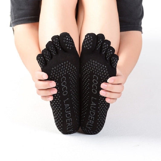 Solid Color Non-slip Sweat-absorbent Yoga Socks Split Toe Socks for Women