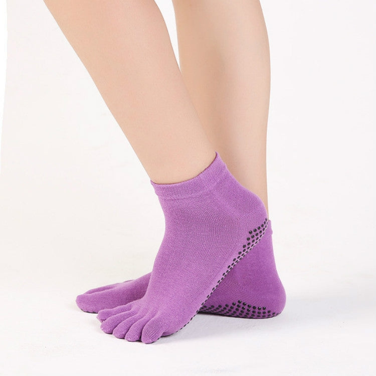 Solid Color Non-slip Sweat-absorbent Yoga Socks Split Toe Socks for Women Reluova