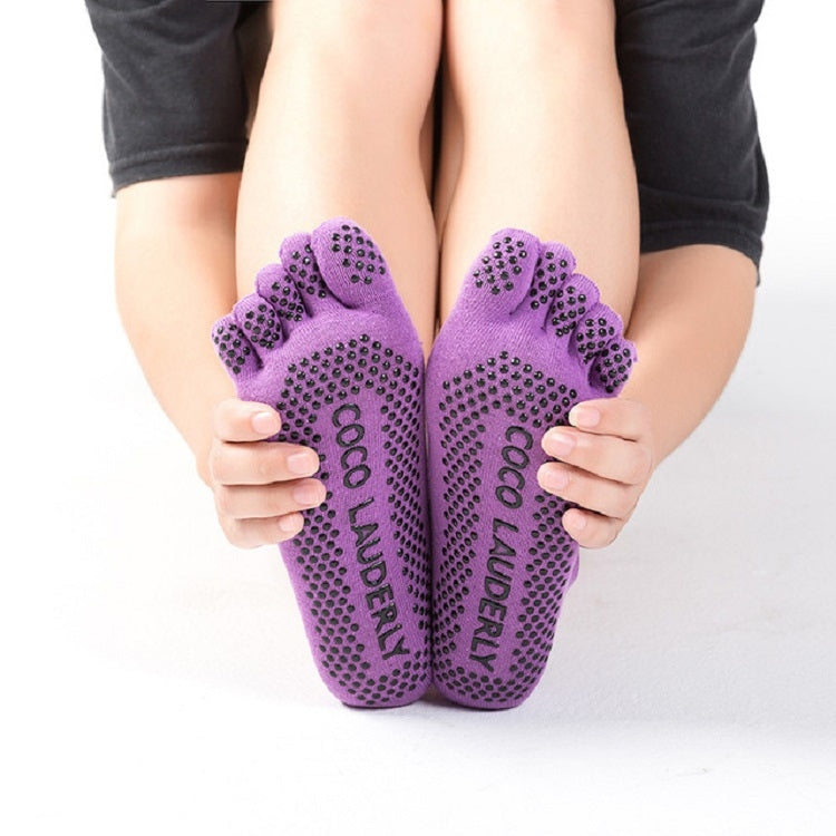 Solid Color Non-slip Sweat-absorbent Yoga Socks Split Toe Socks for Women Reluova