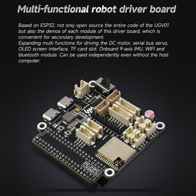 Waveshare 24019 Flexible And Expandable Off-Road Tracked UGV, Multiple Hosts Support, With External Rails and ESP32 Slave Computer