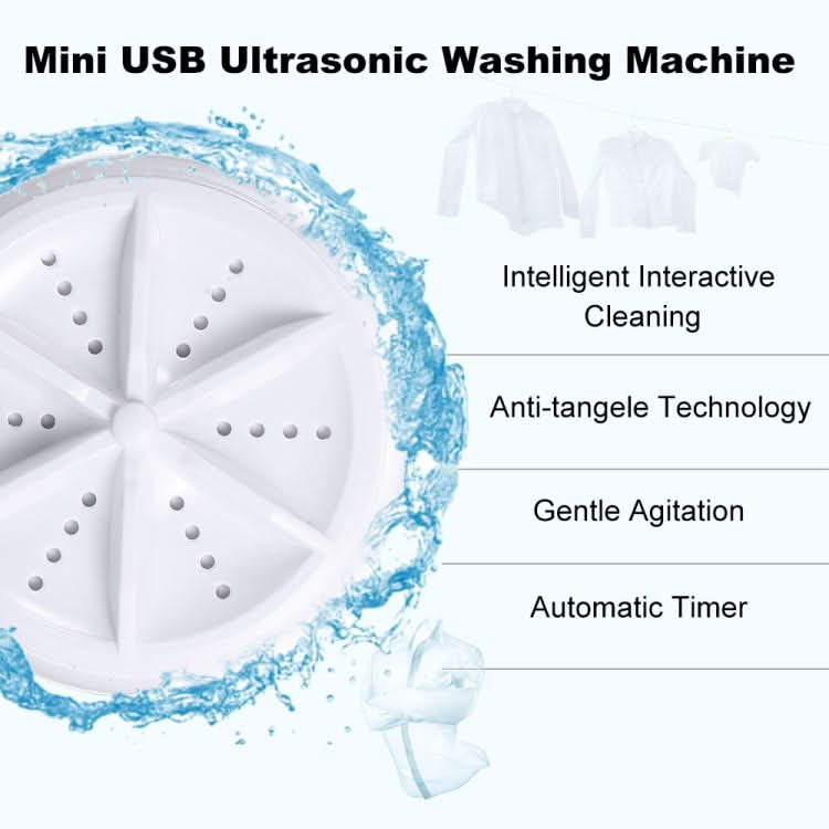 Portable Mini Washing Machine Ultrasonic Turbine Clothes Mini Washer with USB Cable Convenient for Travel Reluova