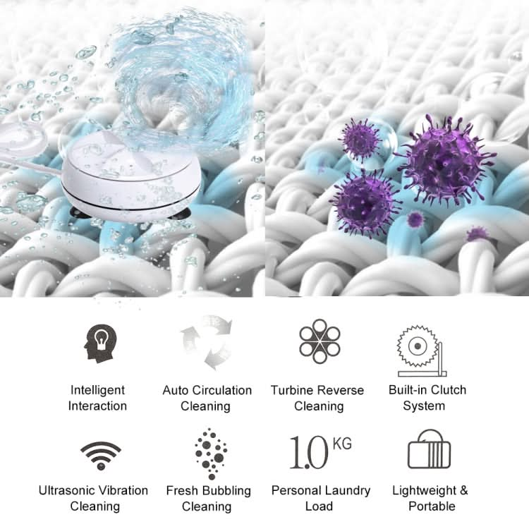 Портативная мини-стиральная машина с ультразвуковой турбиной для одежды, мини-стиральная машина с USB-кабелем, удобная для путешествий