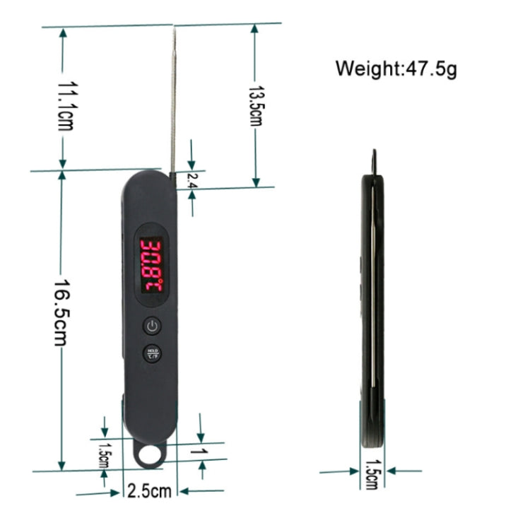 Folding Digital Meat Thermometer Probe Wireless Instant Read Kitchen Cooking Food Long Stainless Steel Probe BBQ Thermometer Reluova