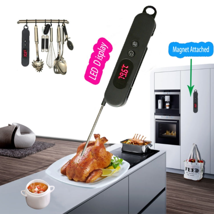 Folding Digital Meat Thermometer Probe Wireless Instant Read Kitchen Cooking Food Long Stainless Steel Probe BBQ Thermometer Reluova