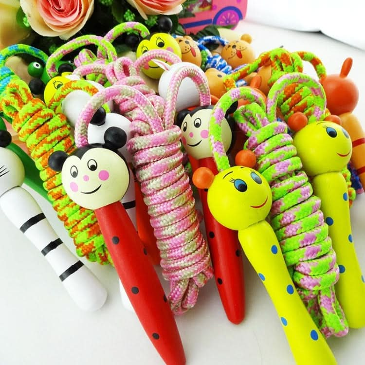 Cartoon Lovely Skipping Ropes Outdoor Game Toys Wood Handle Kids Sport Fitness Jumping Ropes, Random Style Delivery Reluova