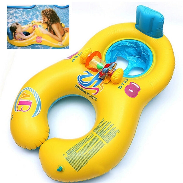 2 PCS PVC Parent-child Double Swimming Circle Yacht without Tent, Size: 100 x 70cm