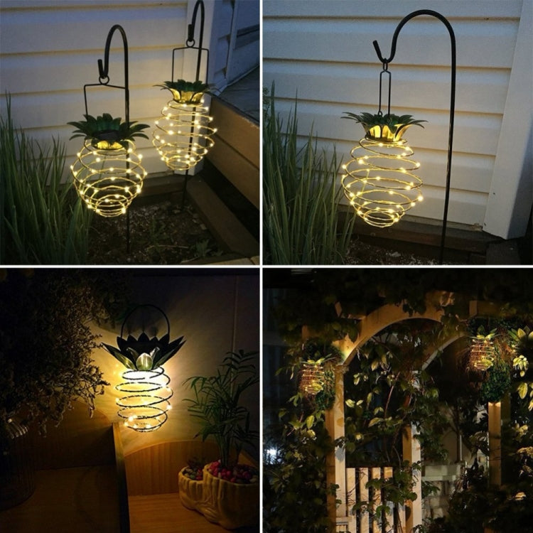 30 LEDs Outdoor Iron Pineapple String Solar Lantern Telescopic Chandelier Modern Porch Light My Store