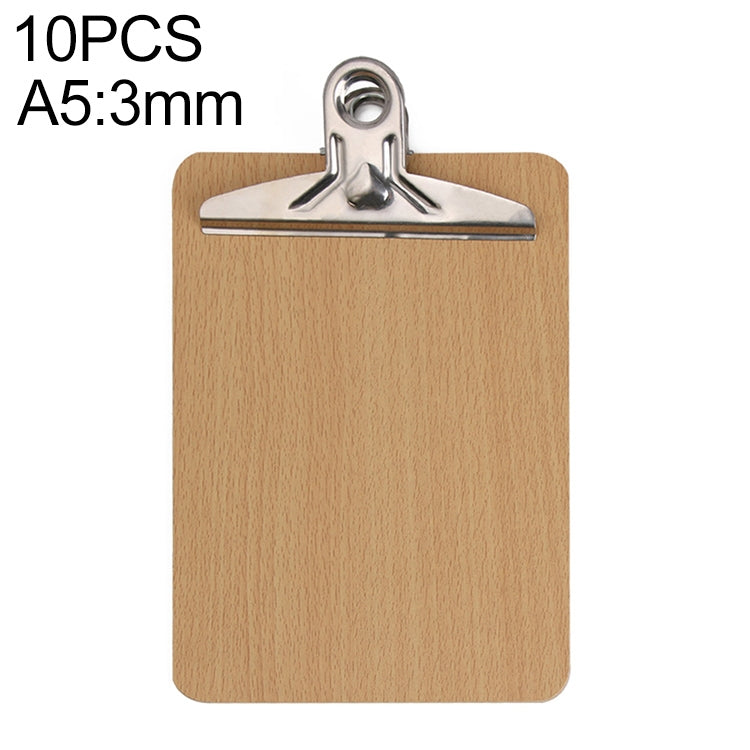 10 PCS Portable A4 / A5 Wooden Writing Clip Board File Hardboard with Batterfly Clip - Reluova 