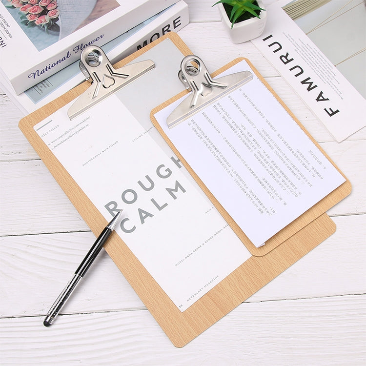 10 PCS Portable A4 / A5 Wooden Writing Clip Board File Hardboard with Batterfly Clip - Reluova 