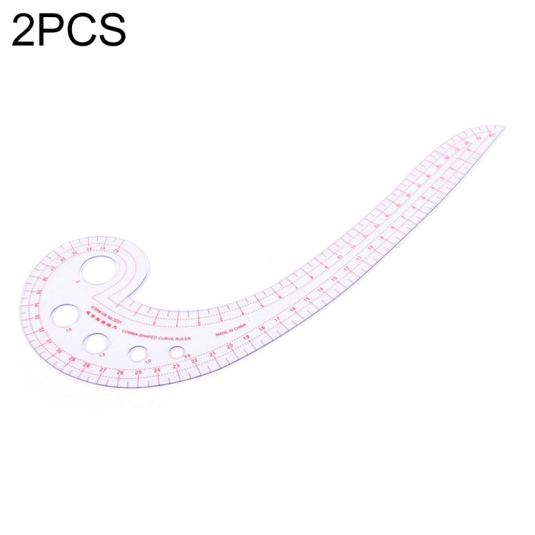 2 PCS Long Comma Shaped Plastic Transparent Curve Ruler-Reluova