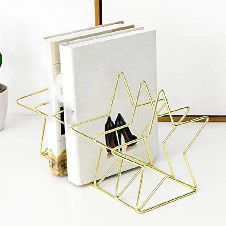 Gold S Shape Electroplated Bookend Desk Organizer Desktop Office Home Bookends Book Holder Book Stand Creative Bookshelf