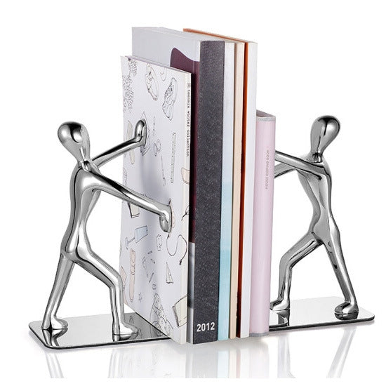 1 Pair Book Holder Humanoid Figure Non-Skid Art Desk Organizer Bookshelf Office Study Decoration