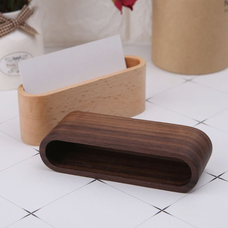 Wooden Table Business Card Display Stand Memo Holder Storage Box Organizer