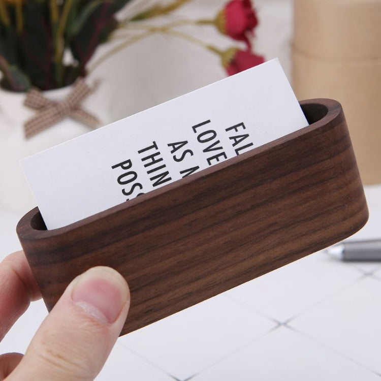 Wooden Table Business Card Display Stand Memo Holder Storage Box Organizer