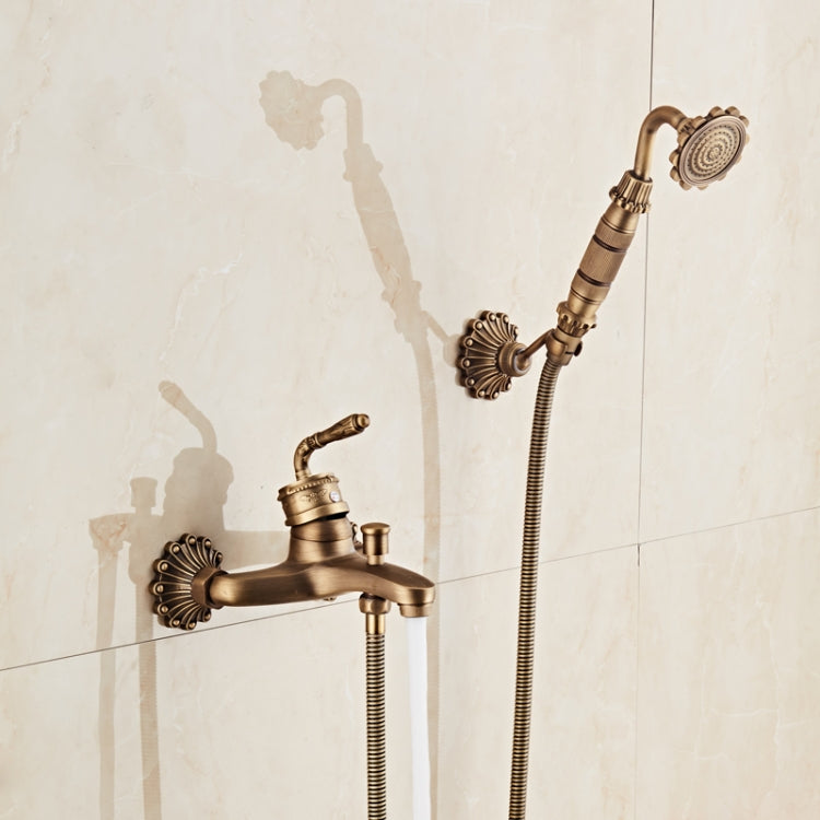 Full Copper Retro Bathroom Luxury Hot and Cold Shower Set