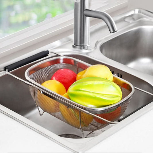 Stainless Steel Foldingf Filter Kitchen Tools Drainage Household Retractable Vegetable Fruit Basket - Reluova